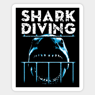 Cage Diving - Shark Scuba Diving Magnet